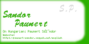 sandor paunert business card